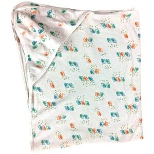 VTG Carter's Birds Hooded Baby Towel White Orange Blue Green Terry Unisex Lovey